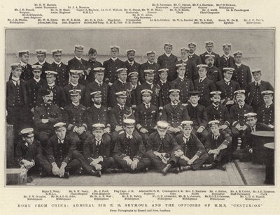 Hjem fra Kina, admiral Sir E H Seymour og offiserene til HMS Centurion av English Photographer