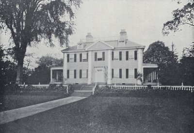 Hjemmet til Henry Wadsworth Longfellow, Cambridge, Massachusetts (s/hvitt-bilde) av English Photographer