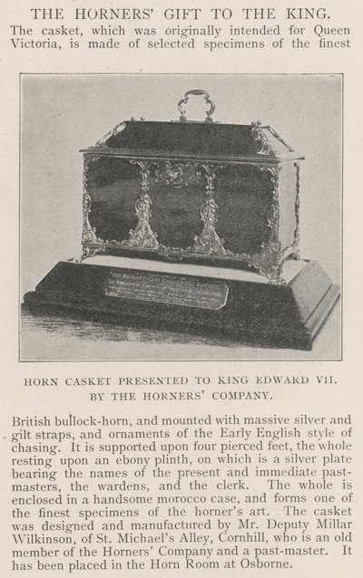 Horn Casket presentert til kong Edward VII av Horners Company av English Photographer