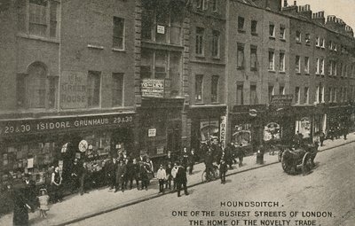 Houndsditch, en av de travleste gatene i London, Home of the Novelty Trade, London av English Photographer