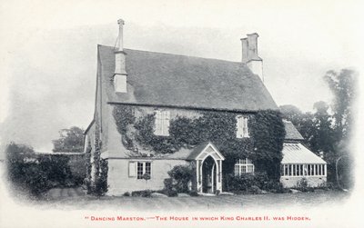 Hus i landsbyen Long Marston, Gloucestershire, hvor kong Charles II ble gjemt etter rømningen etter hæren hans nederlag i slaget ved Worcester av English Photographer