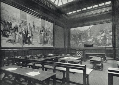 Houses of Parliament, Moses-rommet, House of Lords (s/hvitt-bilde) av English Photographer