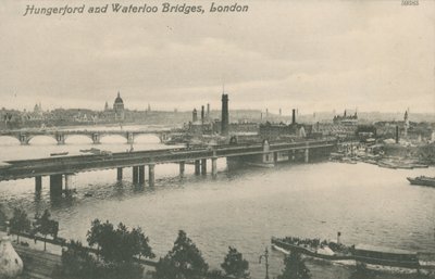 Hungerford og Waterloo Bridges, London av English Photographer