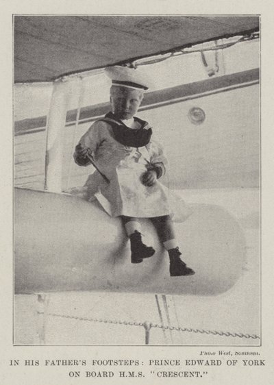 I hans fars fotspor, prins Edward av York om bord på HMS Crescent av English Photographer