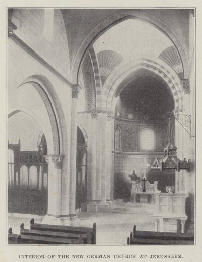 Interiør i den nye tyske kirken i Jerusalem av English Photographer