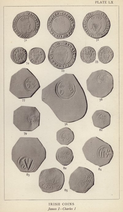 Irish Coins, James I, Charles I (s/hvitt-bilde) av English Photographer