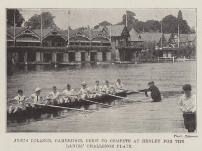 Jesus College, Cambridge, Crew for å konkurrere på Henley om Ladies Challenge Plate av English Photographer