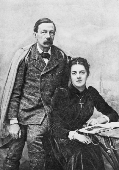 John Addington Symonds (1840-93) og hans datter, 1891 av English Photographer