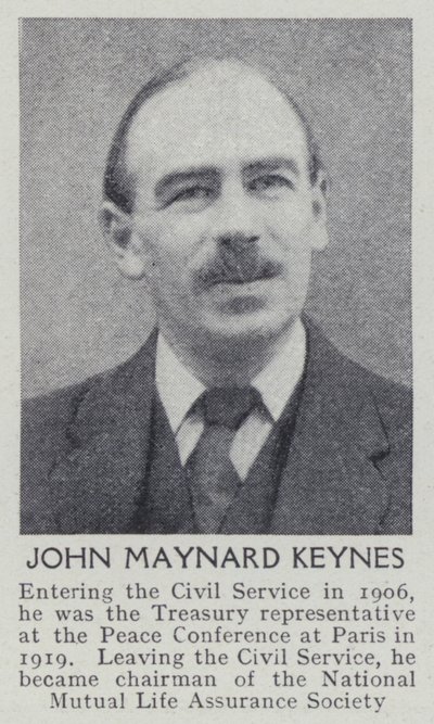 John Maynard Keynes (s/hvitt bilde) av English Photographer