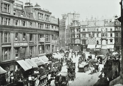 King William Street, ser nordover, City of London, 1895 av English Photographer