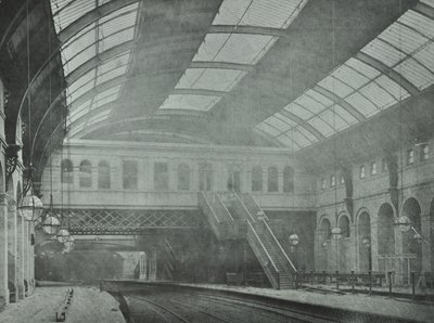 Kings Cross Station: utsikt over plattformene, 1862 av English Photographer