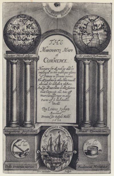 L Roberts, The Merchants Mapp of Commerce, R Mabb 1638 (s/hvitt-bilde) av English Photographer