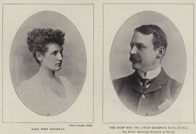 Lady West Ridgeway og den høyre ærede Sir Joseph West Ridgeway av English Photographer