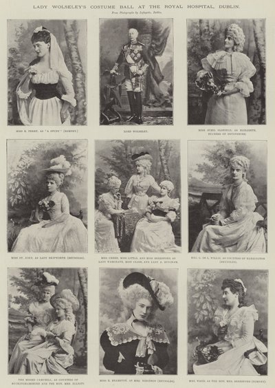Lady Wolseleys kostymeball på Royal Hospital, Dublin av English Photographer