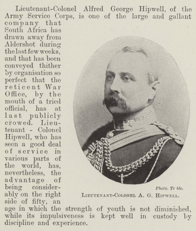 Oberstløytnant A G Hipwell av English Photographer