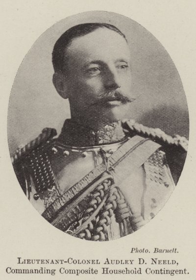 Oberstløytnant Audley D Neeld, kommanderende Composite Household Contingent av English Photographer