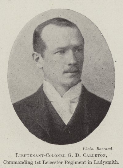 Oberstløytnant G D Carleton, kommanderende 1. Leicester Regiment i Ladysmith av English Photographer
