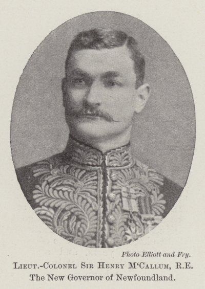 Oberstløytnant Sir Henry MCallum, RE, den nye guvernøren i Newfoundland av English Photographer