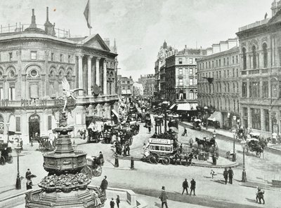 London Pavilion, Piccadilly Circus, Westminster LB: ser østover, 1896 av English Photographer