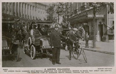 London politimann. Postkort sendt 4. juli 1913. av English Photographer