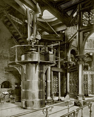 London Sewage: The Crossness Pumping Station (s/hvitt bilde) av English Photographer