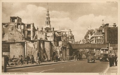 Ser nedover Ludgate Hill, London av English Photographer