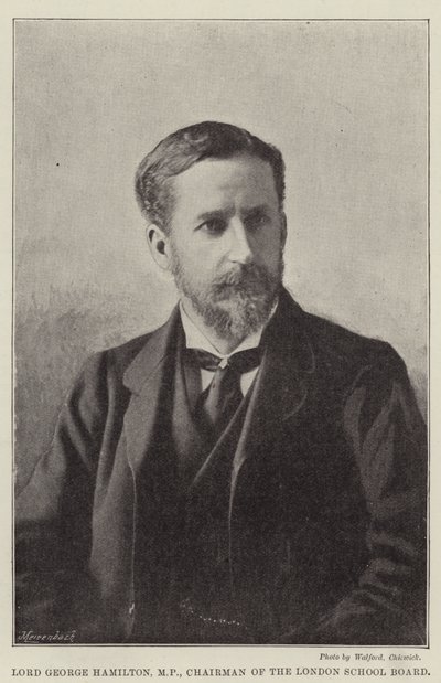 Lord George Hamilton, MP, styreleder for London School Board av English Photographer