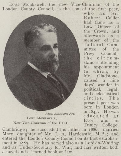 Lord Monkswell, ny nestleder i LCC av English Photographer