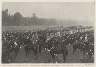 Lord Roberts ved Aldershot, 25. november, inspiserer sjefssjefen beredne tropper før de dro til Sør-Afrika av English Photographer