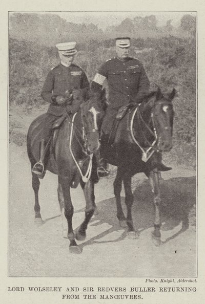 Lord Wolseley og Sir Redvers Buller kommer tilbake fra manøvrene av English Photographer