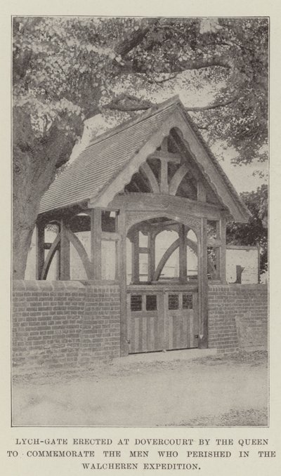 Lych-gate reist ved Dovercourt av dronningen for å minnes mennene som omkom i Walcheren-ekspedisjonen av English Photographer