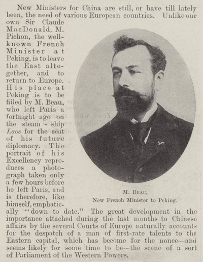 M Beau, ny fransk minister til Peking av English Photographer