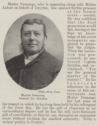 Maitre Demange, advokat for Dreyfus av English Photographer