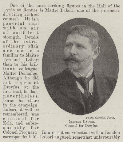 Maitre Labori, advokat for Dreyfus av English Photographer
