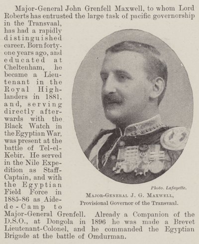 Generalmajor JG Maxwell, provisorisk guvernør i Transvaal av English Photographer