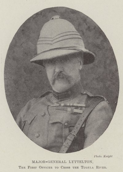 Generalmajor Lyttelton, den første offiseren som krysset Tugela-elven av English Photographer