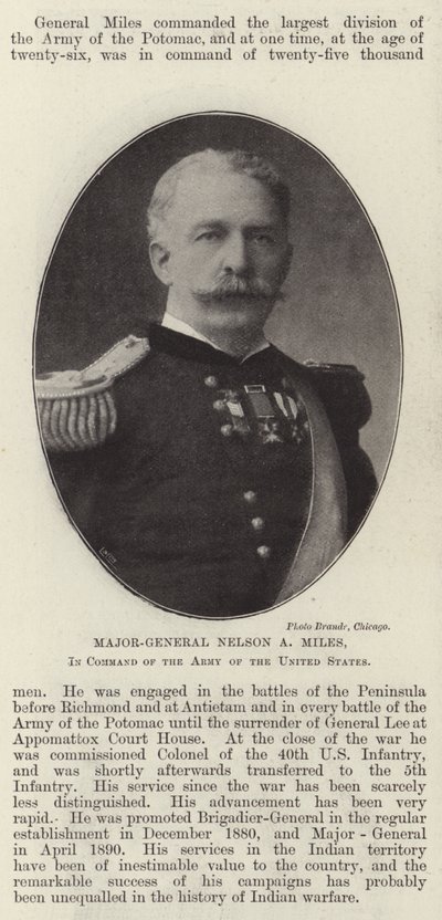 Generalmajor Nelson A Miles, i kommando av Army of the United States av English Photographer