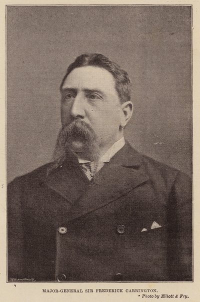 Generalmajor Sir Frederick Carrington (s/hv-bilde) av English Photographer