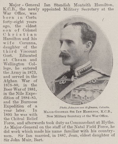 Generalmajor Sir Ian Hamilton, KCB, ny militærsekretær ved krigskontoret av English Photographer