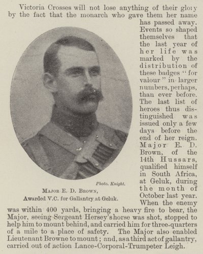 Major ED Brown, tildelt VC for gallanteri ved Geluk av English Photographer