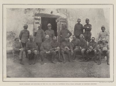 Major Harrison og offiserer fra 76th, 81st og 82nd Batteries Royal Field Artillery ved Newport Junction av English Photographer