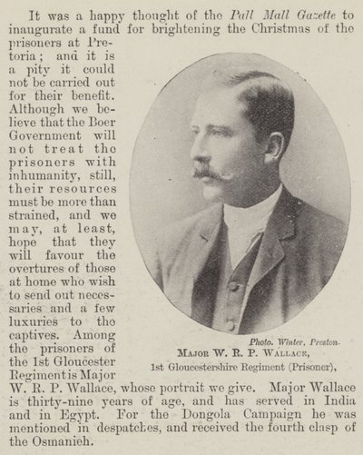 Major WRP Wallace, 1. Gloucestershire Regiment (fange) av English Photographer