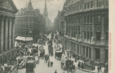 Mansion House og Cheapside, London av English Photographer