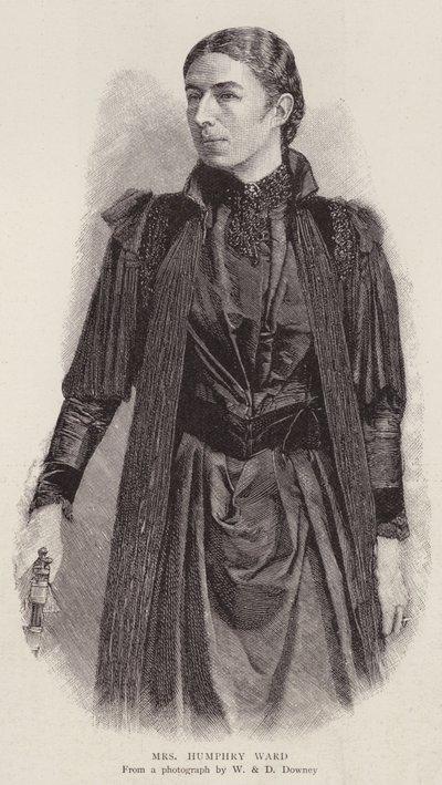 Mary Augusta Ward , engelsk forfatter (litho) av English Photographer