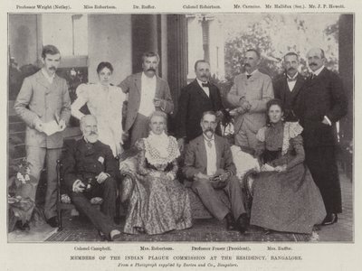 Medlemmer av Indian Pest Commission ved Residency, Bangalore av English Photographer