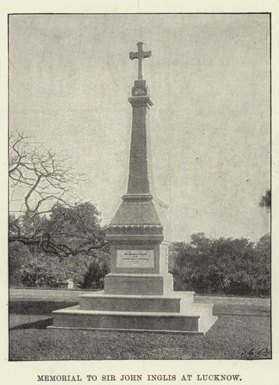 Minnesmerke over Sir John Inglis i Lucknow av English Photographer