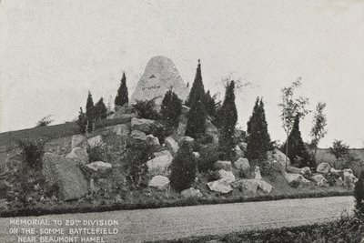 Minnesmerke over den 29. divisjon på Somme-slagmarken, nær Beaumont Hamel av English Photographer