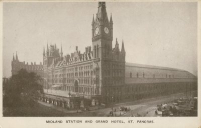 Midland Station og Grand Hotel, St Pancras, London av English Photographer