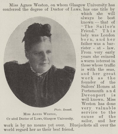 Frøken Agnes Weston, opprettet Doctor of Laws, Glasgow University av English Photographer