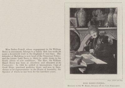 Frøken Baden-Powell, forlovet med Sir W Berry, speaker for Cape Parliament av English Photographer